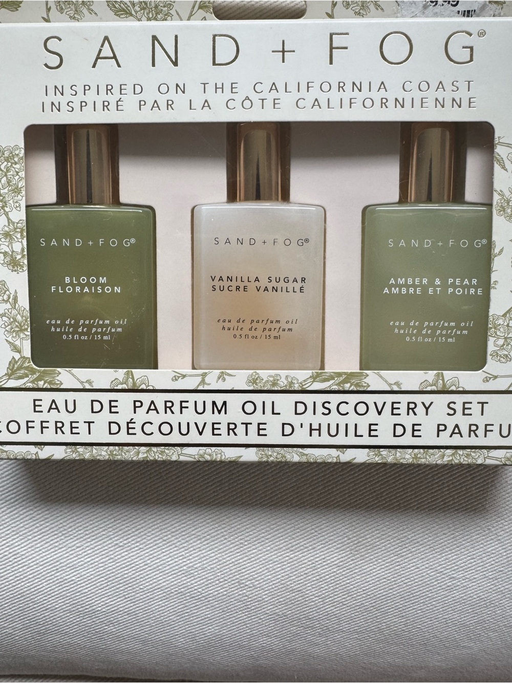 Sand + Fog Discovery Set - Vanilla Sugar Bloom & Amber & Pear